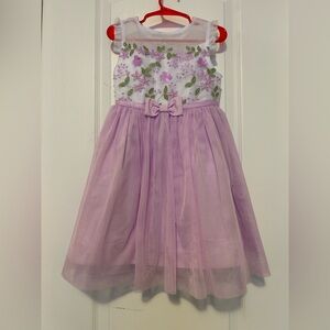 Jona Michelle Lavender and White Floral Tulle Dress
